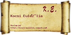 Kocsi Eulália névjegykártya